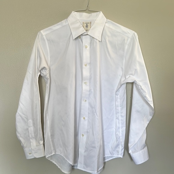 Boys Lands End White Button Down - Picture 1 of 5